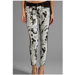Paige Emily ultra skinny paisley needlepoint boho black jeans